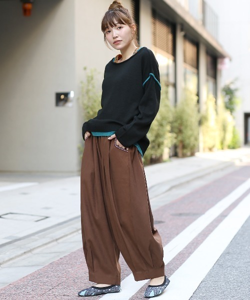 ピーチスキンエッグタックパンツ【大きいサイズ】（その他パンツ）｜チチカカ（チチカカ）