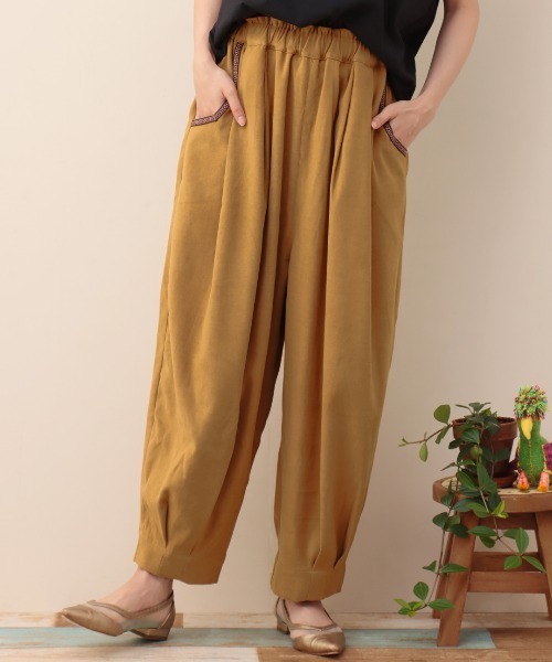 ピーチスキンエッグタックパンツ【大きいサイズ】（その他パンツ）｜チチカカ（チチカカ）