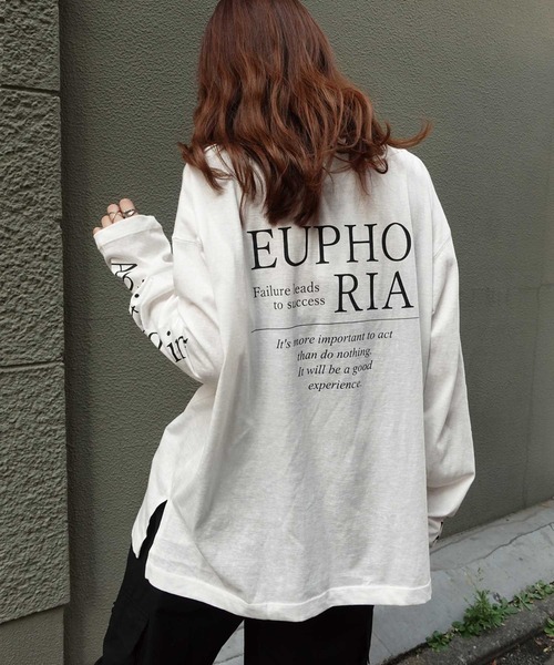 CORNERS(コーナーズ)の「袖ロゴシアーロンTEE(Tシャツ/カットソー・レディース・ホワイト/ピンク/チャコールグレー・M/FREE)」の2枚目の写真