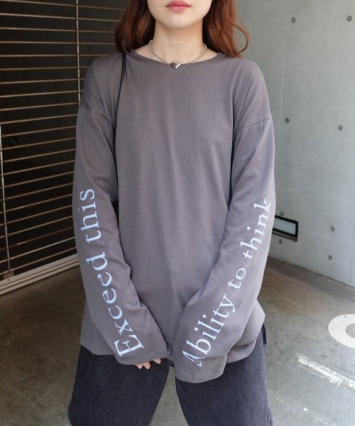 CORNERS(コーナーズ)の「袖ロゴシアーロンTEE(Tシャツ/カットソー・レディース・ホワイト/ピンク/チャコールグレー・M/FREE)」の1枚目の写真