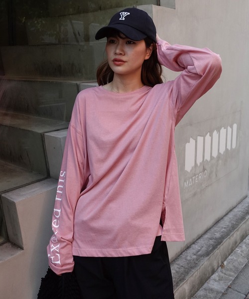 CORNERS(コーナーズ)の「袖ロゴシアーロンTEE(Tシャツ/カットソー・レディース・ホワイト/ピンク/チャコールグレー・M/FREE)」の9枚目の写真