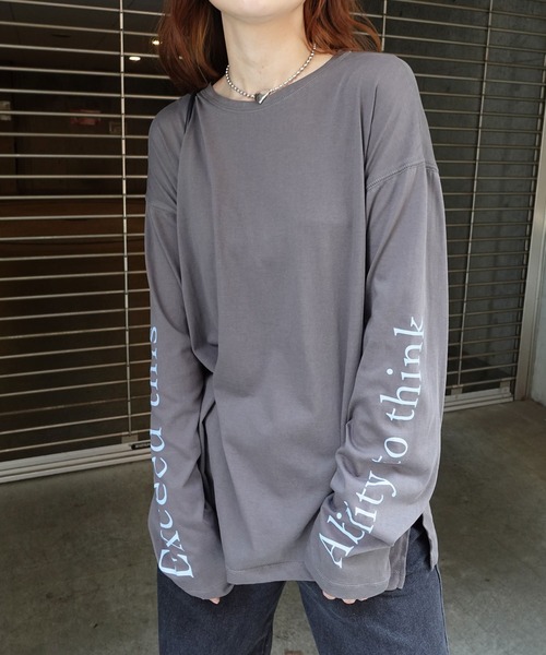 CORNERS(コーナーズ)の「袖ロゴシアーロンTEE(Tシャツ/カットソー・レディース・ホワイト/ピンク/チャコールグレー・M/FREE)」の13枚目の写真