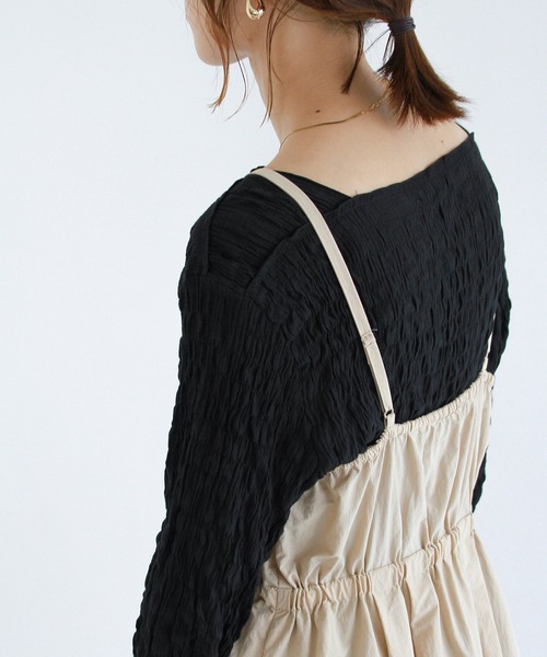 Crisp（クリスプ）の「シャーリングメロウトップス（Tシャツ/カットソー・レディース・レッド/ブラック/ベージュ・FREE）」の15枚目の写真