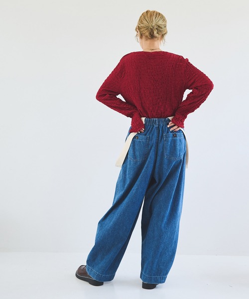 Crisp（クリスプ）の「シャーリングメロウトップス（Tシャツ/カットソー・レディース・レッド/ブラック/ベージュ・FREE）」の19枚目の写真