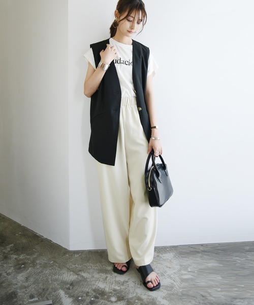 and it_（アンドイット）の「カラーワイドパンツ（その他パンツ・レディース・グレー/イエロー/アイボリー/モカ/ブラック/グレイッシュブルー/ダークオレンジ/ダークブラウン/ブラウン/モスグリーン・M2/LL1/L2/L1/M1/LL2）」の15枚目の写真