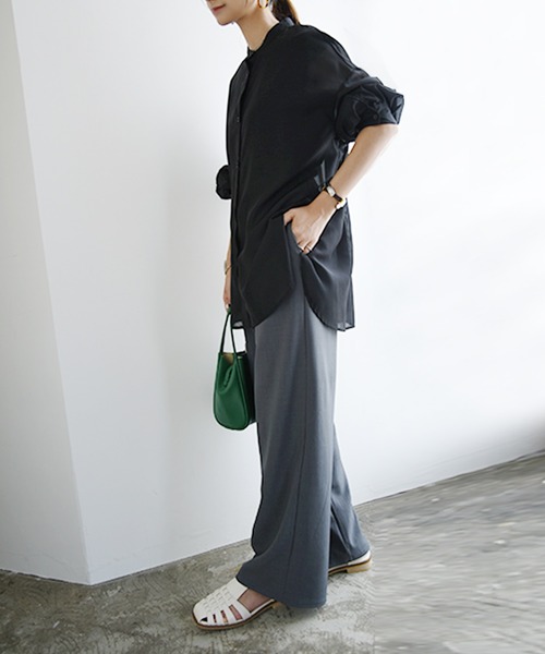 and it_（アンドイット）の「カラーワイドパンツ（その他パンツ・レディース・グレー/イエロー/アイボリー/モカ/ブラック/グレイッシュブルー/ダークオレンジ/ダークブラウン/ブラウン/モスグリーン・M2/LL1/L2/L1/M1/LL2）」の18枚目の写真