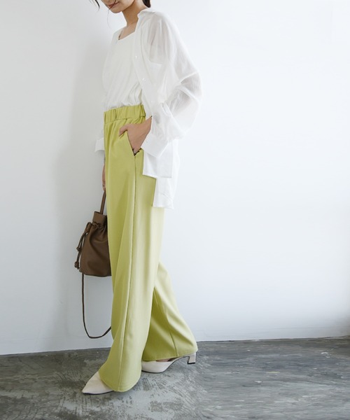 and it_（アンドイット）の「カラーワイドパンツ（その他パンツ・レディース・グレー/イエロー/アイボリー/モカ/ブラック/グレイッシュブルー/ダークオレンジ/ダークブラウン/ブラウン/モスグリーン・M2/LL1/L2/L1/M1/LL2）」の11枚目の写真