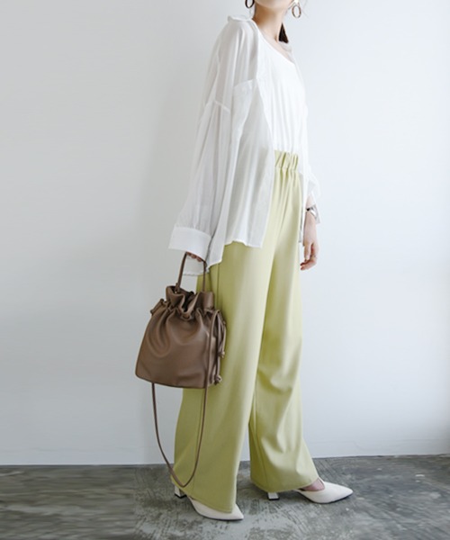 and it_（アンドイット）の「カラーワイドパンツ（その他パンツ・レディース・グレー/イエロー/アイボリー/モカ/ブラック/グレイッシュブルー/ダークオレンジ/ダークブラウン/ブラウン/モスグリーン・M2/LL1/L2/L1/M1/LL2）」の13枚目の写真