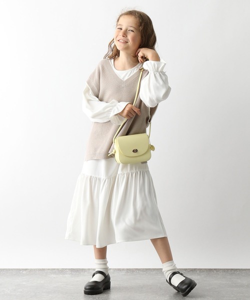 GLOBAL WORK（グローバルワーク）の「Vネックニットベストセットワンピース/704146（ワンピース・キッズ・ブラック/ホワイト・130cm/160cm/140cm/120cm/100cm/110cm/150cm）」の5枚目の写真