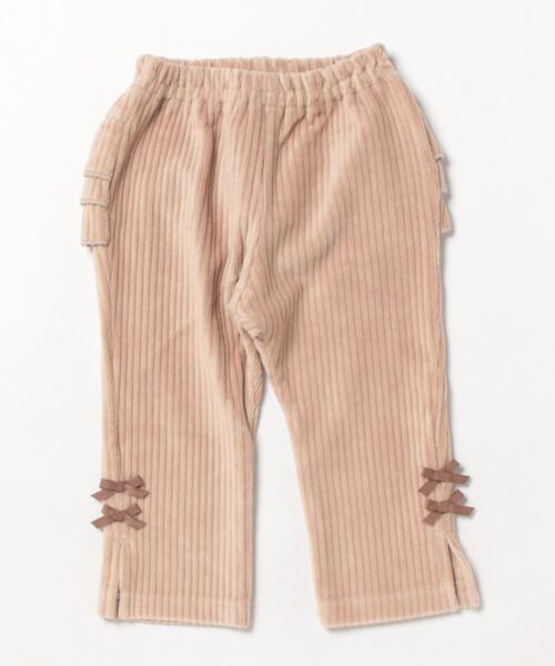 kids zoo（キッズズー）の「ベロアコール後フリルパンツ（その他パンツ・キッズ・スミクロ/ピンク/ベージュ・90/80）」の2枚目の写真