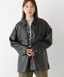 フェイクレザーシャツジャケット　183978