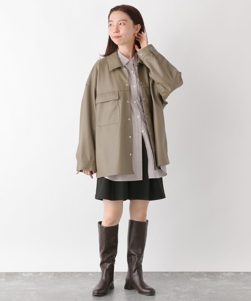 OVERCOAT フェイクレザーシャツジャケット セール】フェイクレザーシャツジャケット 183978（その他
