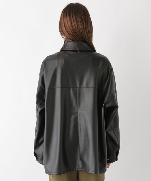 OVERCOAT フェイクレザーシャツジャケット セール】フェイクレザーシャツジャケット 183978（その他