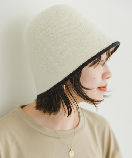 ITEMS URBANRESEARCH（アイテムズ アーバンリサーチ）の「パイピングベルハット（ハット・レディース・アイボリー/ブラック・-）」の3枚目の写真