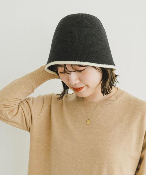 ITEMS URBANRESEARCH（アイテムズ アーバンリサーチ）の「パイピングベルハット（ハット・レディース・アイボリー/ブラック・-）」の6枚目の写真
