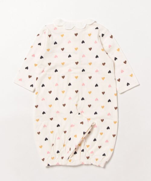 petit main（プティマイン）の「【弱酸性】ハート柄２ＷＡＹオール（ロンパース・キッズ・マルチ/アイボリー/ライトピンク・50-70cm）」の4枚目の写真