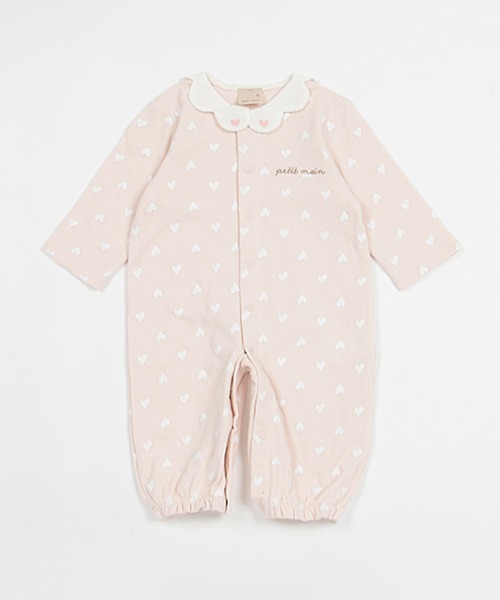 petit main（プティマイン）の「【弱酸性】ハート柄２ＷＡＹオール（ロンパース・キッズ・マルチ/アイボリー/ライトピンク・50-70cm）」の7枚目の写真