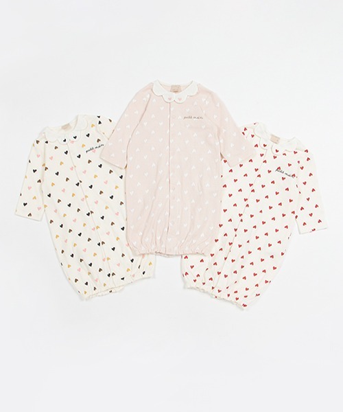 petit main（プティマイン）の「【弱酸性】ハート柄２ＷＡＹオール（ロンパース・キッズ・マルチ/アイボリー/ライトピンク・50-70cm）」の13枚目の写真