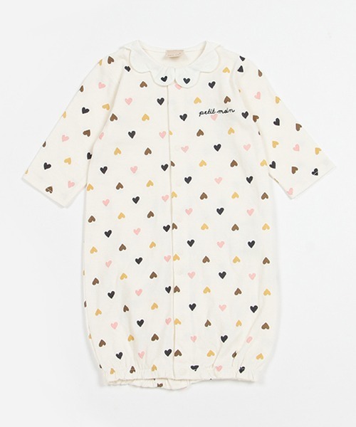 petit main（プティマイン）の「【弱酸性】ハート柄２ＷＡＹオール（ロンパース・キッズ・マルチ/アイボリー/ライトピンク・50-70cm）」の15枚目の写真