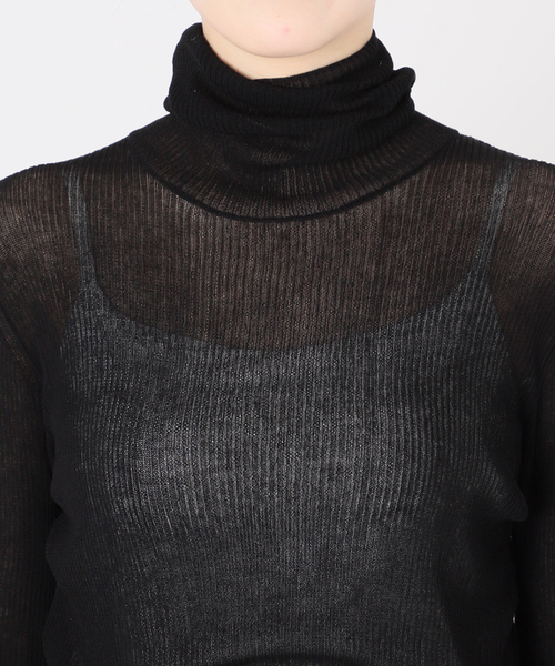 【Deuxieme Classe】Sheer Rib タートルネックプルオーバー Wool Sheer Rib タートルネック プルオーバー（ニット／セーター