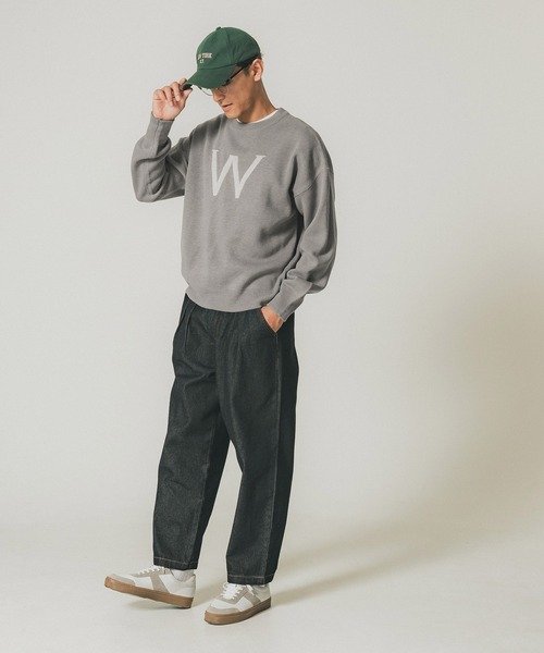 coca(coca)(コカ)の「メンズ イニシャルロゴニットトレーナー(ニット/セーター・メンズ・グレー/ネイビー・M/L)」の10枚目の写真