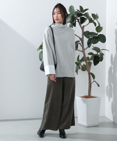 tシャツ モックネック ワイドスリーブ プルオーバー レディース BEAMS HEART tシャツ モックネック ワイドスリーブ プルオーバー