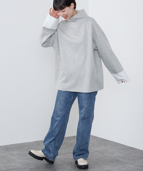 モックネック ワイドスリーブ プルオーバー（Tシャツ/カットソー