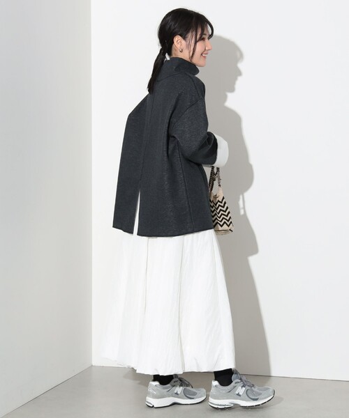 BEAMS HEART（ビームスハート）の「モックネック ワイドスリーブ プルオーバー（Tシャツ/カットソー・レディース・ホワイト系その他5/ライトグレー/ブラック・FREE）」の9枚目の写真