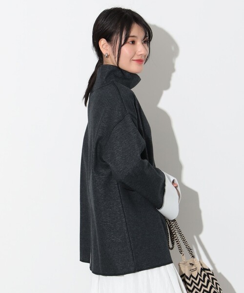 BEAMS HEART（ビームスハート）の「モックネック ワイドスリーブ プルオーバー（Tシャツ/カットソー・レディース・ホワイト系その他5/ライトグレー/ブラック・FREE）」の13枚目の写真