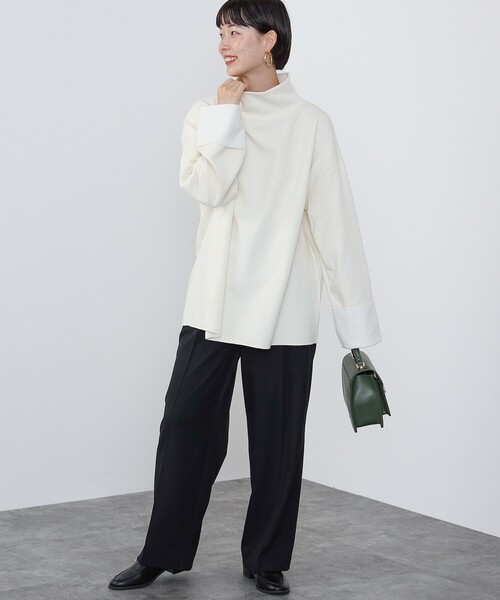 tシャツ モックネック ワイドスリーブ プルオーバー レディース BEAMS HEART tシャツ モックネック ワイドスリーブ プルオーバー