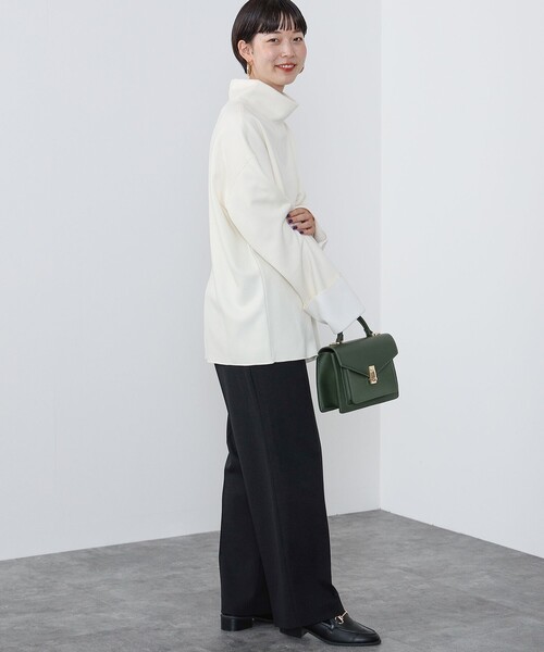 BEAMS HEART（ビームスハート）の「モックネック ワイドスリーブ プルオーバー（Tシャツ/カットソー・レディース・ホワイト系その他5/ライトグレー/ブラック・FREE）」の18枚目の写真