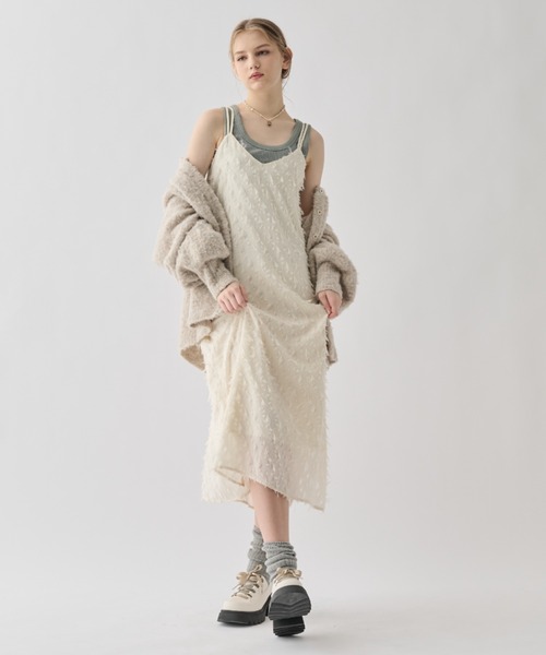 idem（イデム）の「ribbon fringe cami dress/フリンジキャミ
