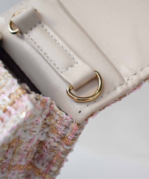 PICCIN(ピッチン)の「パールハンドルツイードミニバッグ(ショルダーバッグ・レディース・ピンク/ベージュ/ブラック・FREE)」の11枚目の写真