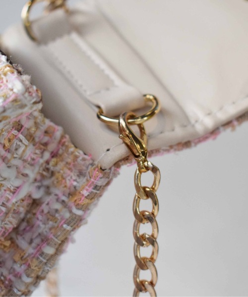 PICCIN(ピッチン)の「パールハンドルツイードミニバッグ(ショルダーバッグ・レディース・ピンク/ベージュ/ブラック・FREE)」の12枚目の写真