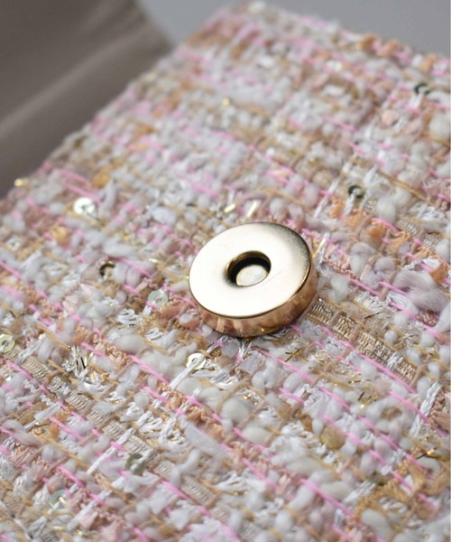 PICCIN(ピッチン)の「パールハンドルツイードミニバッグ(ショルダーバッグ・レディース・ピンク/ベージュ/ブラック・FREE)」の18枚目の写真