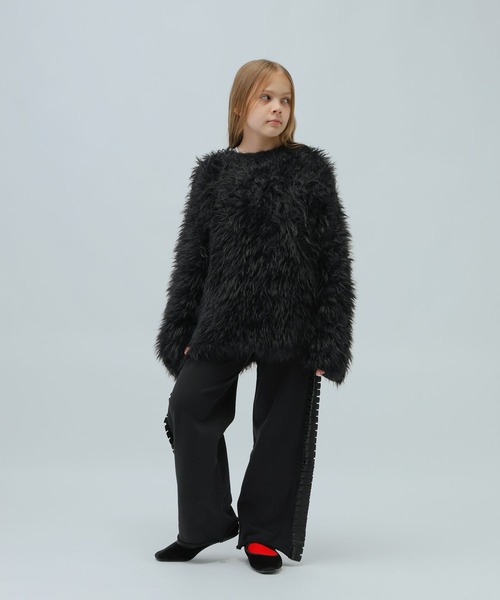 LOWRYS FARM（ローリーズファーム）の「サイドフリルカットパンツ　 981562（スウェットパンツ・キッズ・ブラック/グレー・150cm/160cm）」の3枚目の写真