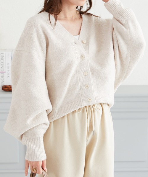 acro（アクロ）の「Vネックニットドルマンカーディガン/AC3828（カーディガン/ボレロ・レディース・ピンク/アイボリー/ブラック/ブラウン・ﾌﾘ-）」の11枚目の写真