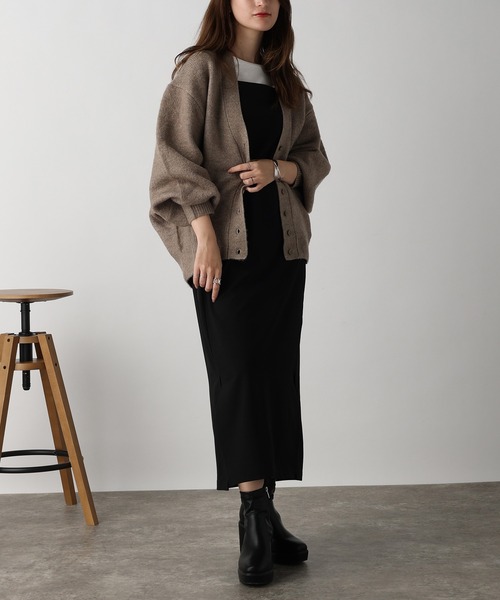 acro（アクロ）の「Vネックニットドルマンカーディガン/AC3828（カーディガン/ボレロ・レディース・ピンク/アイボリー/ブラック/ブラウン・ﾌﾘ-）」の7枚目の写真