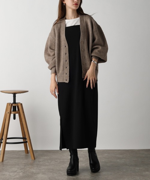 acro（アクロ）の「Vネックニットドルマンカーディガン/AC3828（カーディガン/ボレロ・レディース・ピンク/アイボリー/ブラック/ブラウン・ﾌﾘ-）」の6枚目の写真