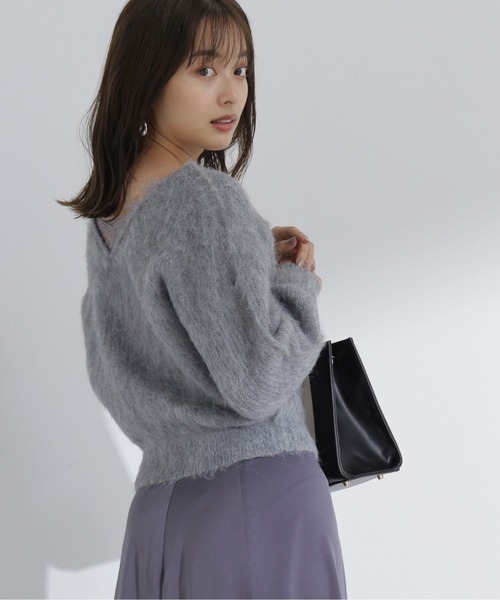 PROPORTION BODY DRESSING（プロポーションボディドレッシング）の「バックレースブラッシュニット / 1213270040（ニット/セーター・レディース・ネイビー/ホワイト系その他/グレー・FREE）」の2枚目の写真