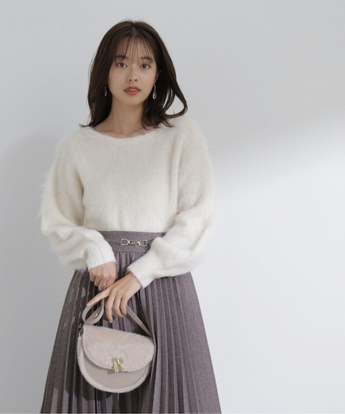 PROPORTION BODY DRESSING（プロポーションボディドレッシング）の「バックレースブラッシュニット / 1213270040（ニット/セーター・レディース・ネイビー/ホワイト系その他/グレー・FREE）」の12枚目の写真