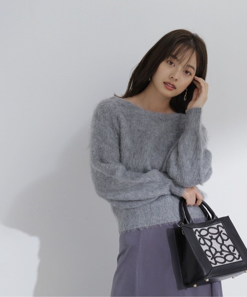 PROPORTION BODY DRESSING（プロポーションボディドレッシング）の「バックレースブラッシュニット / 1213270040（ニット/セーター・レディース・ネイビー/ホワイト系その他/グレー・FREE）」の16枚目の写真