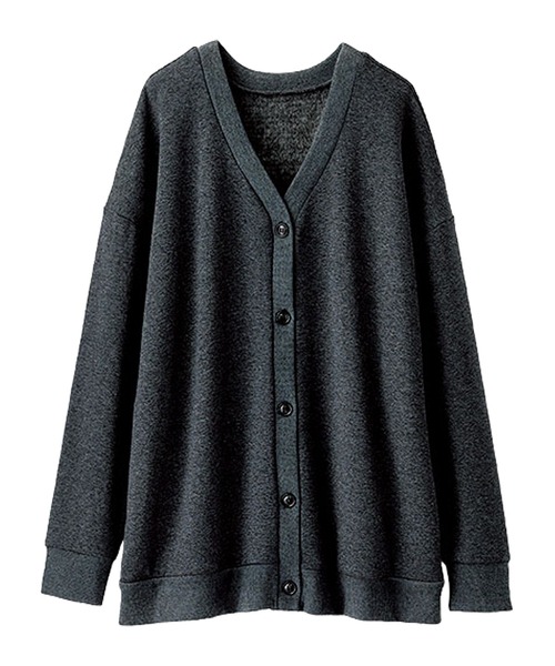 BELLUNA PLUS(ベルーナ)の「裏ファー素材前ボタンデザインカーディガン(Tシャツ/カットソー・レディース・レッド/グリーン/イエロー/チャコール・MEDIUM/LARGE/X-LARGE)」の11枚目の写真