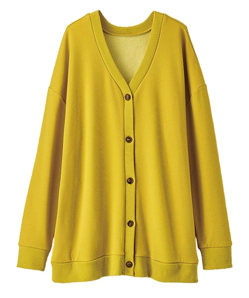 BELLUNA PLUS(ベルーナ)の「裏ファー素材前ボタンデザインカーディガン(Tシャツ/カットソー・レディース・レッド/グリーン/イエロー/チャコール・MEDIUM/LARGE/X-LARGE)」の13枚目の写真
