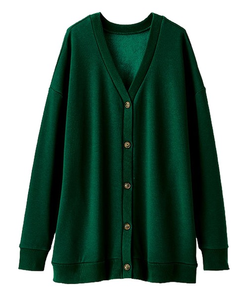 BELLUNA PLUS(ベルーナ)の「裏ファー素材前ボタンデザインカーディガン(Tシャツ/カットソー・レディース・レッド/グリーン/イエロー/チャコール・MEDIUM/LARGE/X-LARGE)」の14枚目の写真