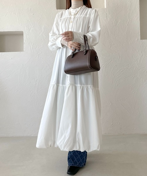 apres jour clair(アプレジュールクレア)の「【apres jour clair】バルーンティアードワンピ【ZOZOTOWN限定アイテム】(ワンピース・レディース・オフホワイト/グレイッシュベージュ/ブラック・フリー/X-LARGE)」の5枚目の写真