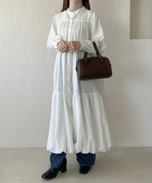 apres jour clair(アプレジュールクレア)の「【apres jour clair】バルーンティアードワンピ【ZOZOTOWN限定アイテム】(ワンピース・レディース・オフホワイト/グレイッシュベージュ/ブラック・フリー/X-LARGE)」の7枚目の写真