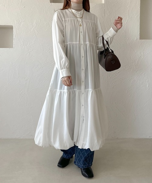 apres jour clair(アプレジュールクレア)の「【apres jour clair】バルーンティアードワンピ【ZOZOTOWN限定アイテム】(ワンピース・レディース・オフホワイト/グレイッシュベージュ/ブラック・フリー/X-LARGE)」の8枚目の写真