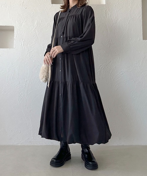 apres jour clair(アプレジュールクレア)の「【apres jour clair】バルーンティアードワンピ【ZOZOTOWN限定アイテム】(ワンピース・レディース・オフホワイト/グレイッシュベージュ/ブラック・フリー/X-LARGE)」の14枚目の写真