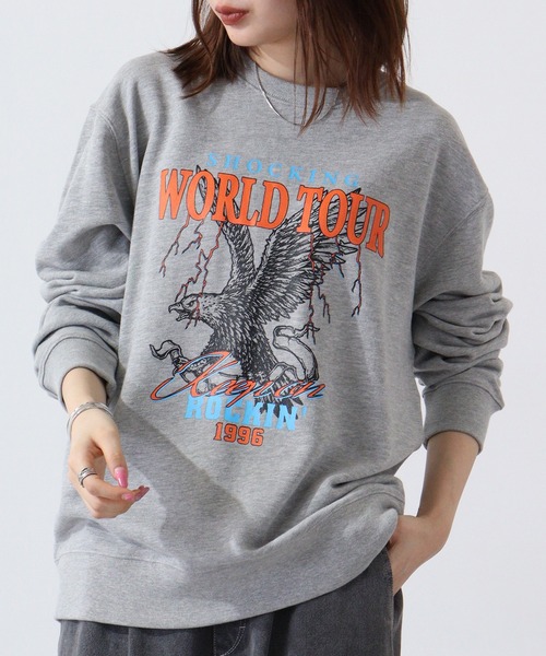 MODISH GAZE(モディシュガゼ)の「MODISH GAZE WORLD TOUR バンド風デザイン 裏毛スウェット(スウェット・メンズ・ホワイト/杢グレー/ブラック・M/L)」の21枚目の写真